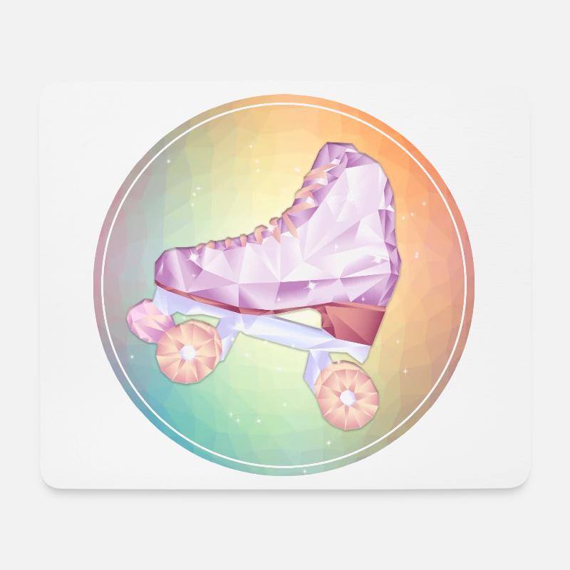 Disco Rollschuhlaufen - Mousepad (Querformat) - Weiß