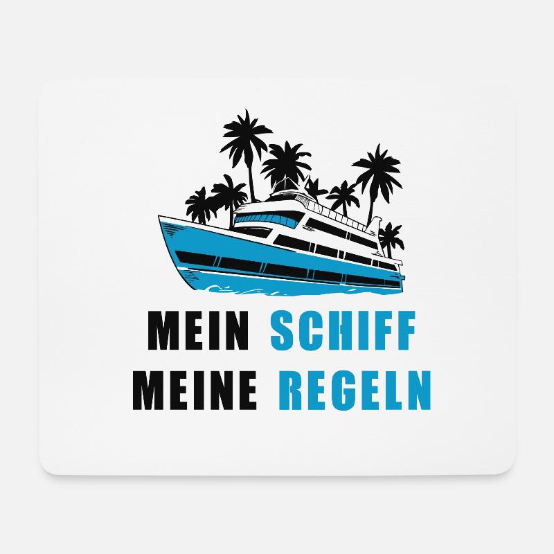 Mein Boot meine Regeln - Mousepad (Querformat) - Weiß
