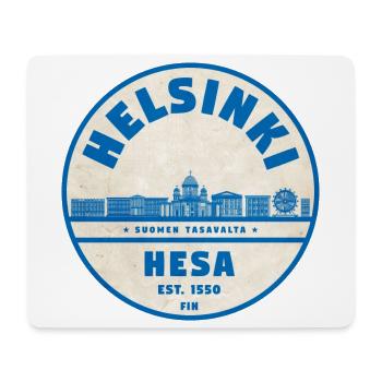 Helsinki Skyline Emblem 1550 - Mousepad (Querformat) - Weiß - Vorne