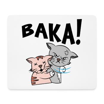 Baka Anime Manga Cartoon Cat Saying - Mouse Pad (horizontal) - white - Front