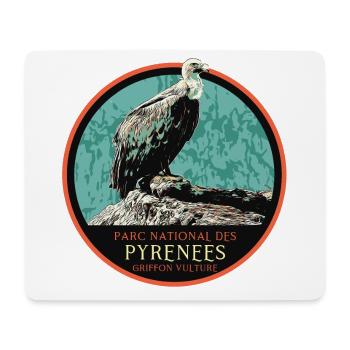 Vulture in the Pyrenees National Park - Mouse Pad (horizontal) - white - Front