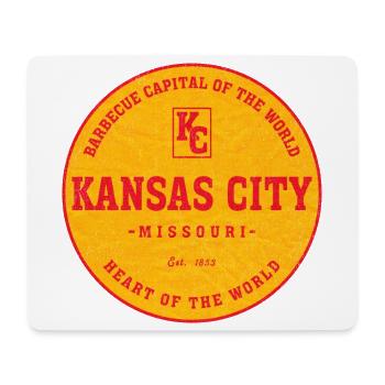 Kansas City BBQ Emblem Kreis - Mousepad (Querformat) - Weiß - Vorne