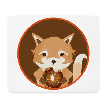 enchanting little fox with delicious donut - Mouse Pad (horizontal) - white - Front