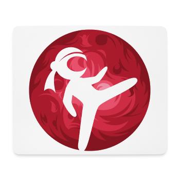 Ninja Kämpfer Symbol Kampfsport rot Planet Mond - Mousepad (Querformat) - Weiß - Vorne
