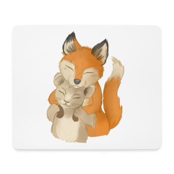 Verspielte Waldtiere Harmonie - Mousepad (Querformat) - Weiß - Vorne