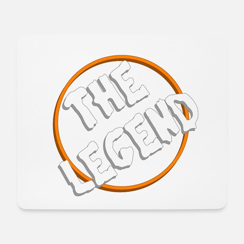 Retro The Legend Logo in orangefarbenem Kreis - Mousepad (Querformat) - Weiß