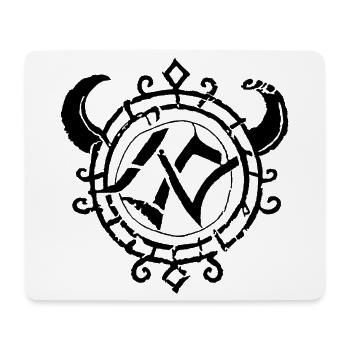 Wikingersymbol mit Horn, schwarz - Mousepad (Querformat) - Weiß - Vorne