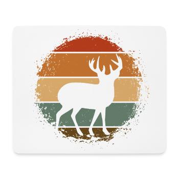 Cerf - Tapis de souris (format paysage) - blanc - Devant