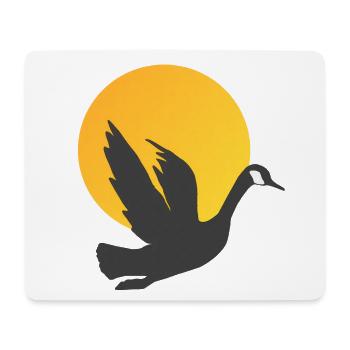 Gänsesilhouette Tagesanbruch, vogelmotiv unisex - Mousepad (Querformat) - Weiß - Vorne