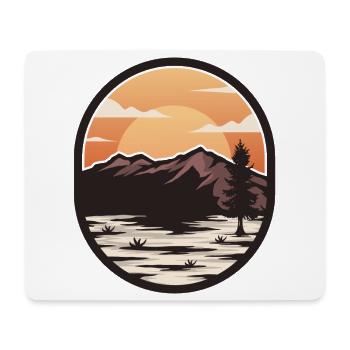 Lever de soleil dans les montagnes - Tapis de souris (format paysage) - blanc - Devant