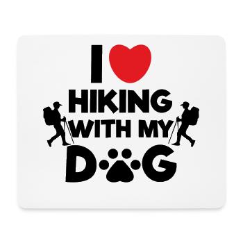 Hiker Statement Heart I Love Hiking Mountains - Mouse Pad (horizontal) - white - Front