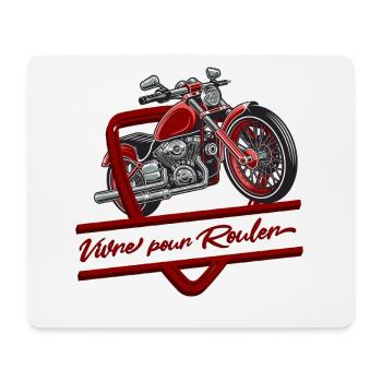 Vivre pour Rouler Moto Vintage - Tapis de souris (format paysage) - blanc - Devant