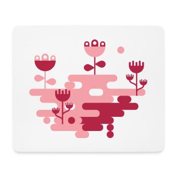The Blob Garden l Pink & Viva Magenta - Mouse Pad (horizontal) - white - Front