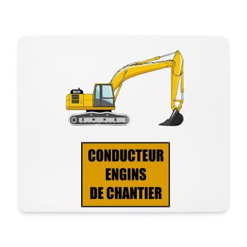 Construction equipment operator - Mouse Pad (horizontal) - white - Front
