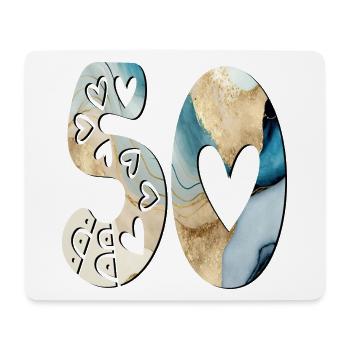 NUMBER 50 - 50th Birthday - FIFTY - Mouse Pad (horizontal) - white - Front