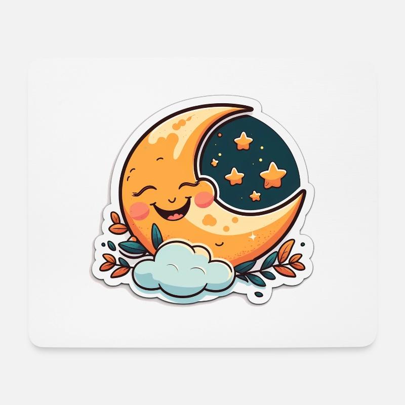 Happy Moon - Mouse Pad (horizontal) - white