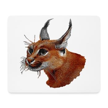 coole raubkatzen motive, karakal kopf - Mousepad (Querformat) - Weiß - Vorne