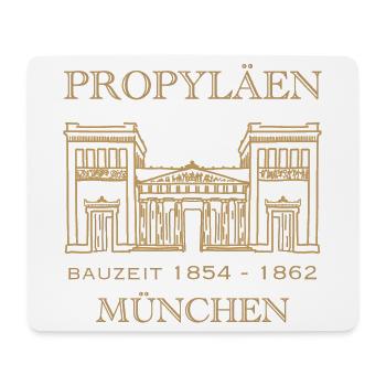 Propyläen, Munich, porte emblématique de la ville, Bavière - Tapis de souris (format paysage) - blanc - Devant