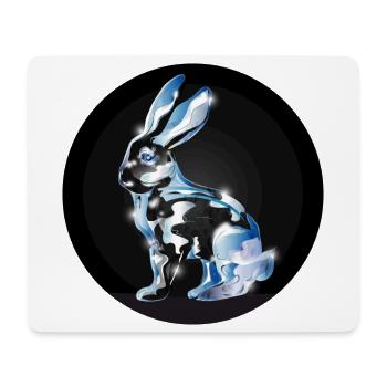 Lapin en verre coloré en aspect verre - Tapis de souris (format paysage) - blanc - Devant