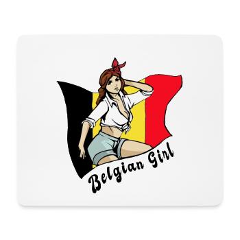 Belgium girl flag design - Mouse Pad (horizontal) - white - Front