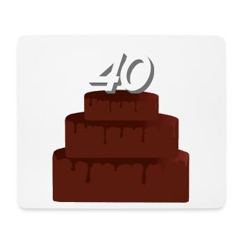 Geschenke, 40 Geburtstagstorte - Mousepad (Querformat) - Weiß - Vorne