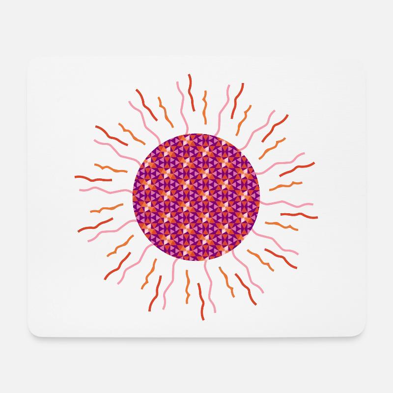 Sun mandala pink - Mouse Pad (horizontal) - white
