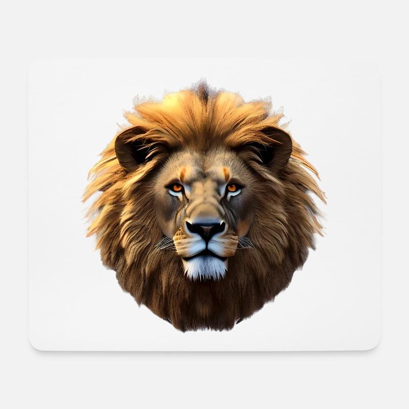 Lion, Lion's Head - Mouse Pad (horizontal) - white