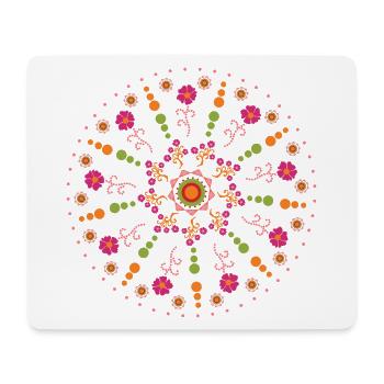 Mandala Frühling bunt - Mousepad (Querformat) - Weiß - Vorne
