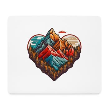 Herzberglandschaft Farbenberge - Tapis de souris (format paysage) - blanc - Devant