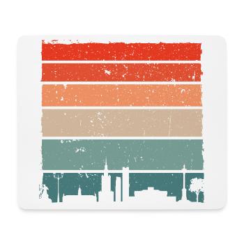 Sunset Skyline T-Shirt mit Farbverlauf - Mousepad (Querformat) - Weiß - Vorne