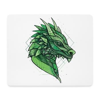 Dragon stylisé, géométrique - Tapis de souris (format paysage) - blanc - Devant
