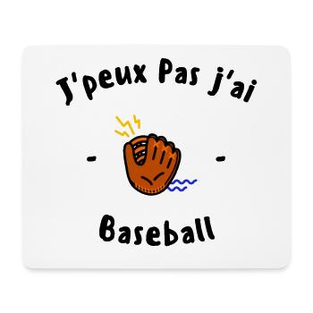J peux pas j ai Baseball - Tapis de souris (format paysage) - blanc - Devant