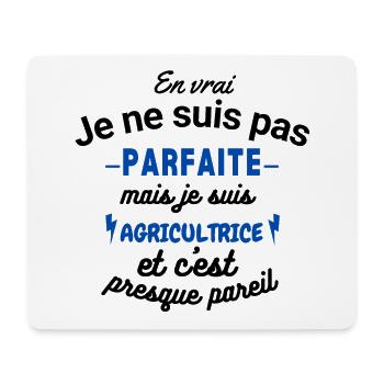 Pas parfaite mais Agricultrice - Tapis de souris (format paysage) - blanc - Devant