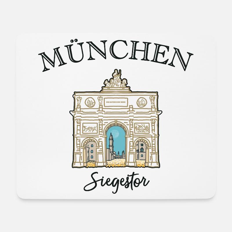Siegestor München, Friedensmahnmal - Mousepad (Querformat) - Weiß