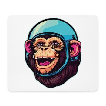 Weltraum-Affe - Mousepad (Querformat) - Weiß - Vorne