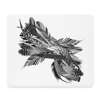 artistic filigree motif made of ribbons and feathers - Mouse Pad (horizontal) - white - Front