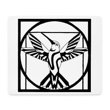 Vitruvian black bird - Mouse Pad (horizontal) - white - Front