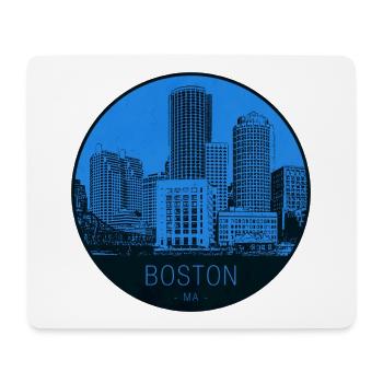 Boston Skyline Blau Kreis - Mousepad (Querformat) - Weiß - Vorne