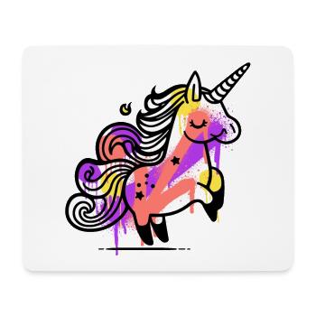 Licorne fantaisiste avec Splash Art - Tapis de souris (format paysage) - blanc - Devant