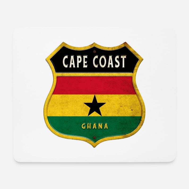 Cape Coast Ghana Wappen Flaggen Design - Mousepad (Querformat) - Weiß