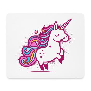 Skurrile Regenbogen Einhorn Illustration - Mousepad (Querformat) - Weiß - Vorne