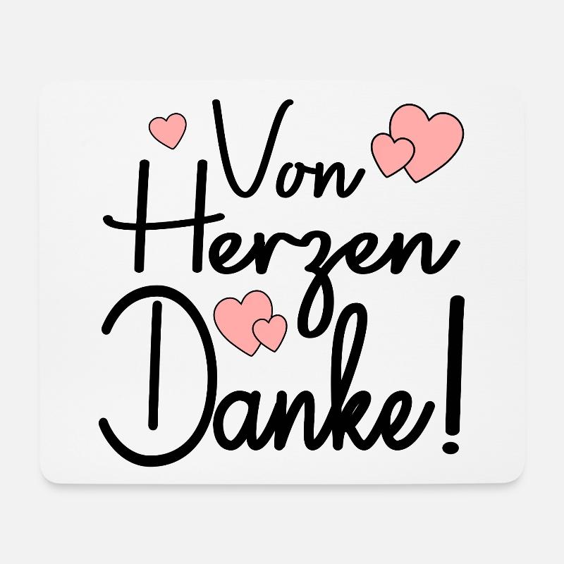 Dankeschön Von Herzen - Danke sagen Sprüche - Mousepad (Querformat) - Weiß