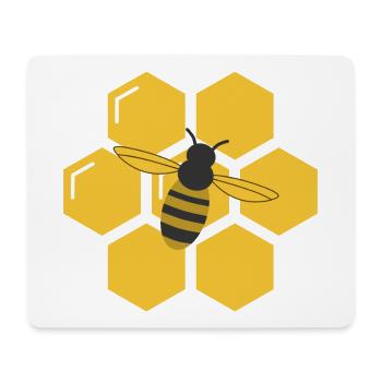 Biene und Waben - Mousepad (Querformat) - Weiß - Vorne