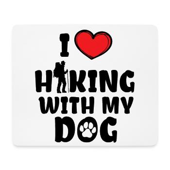 I Love Hiking Heart Statement Mountaineering Nature - Mouse Pad (horizontal) - white - Front