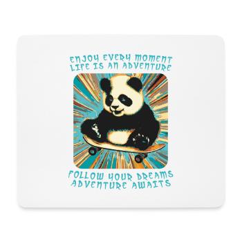 Panda's Adventure on Wheels - Mouse Pad (horizontal) - white - Front