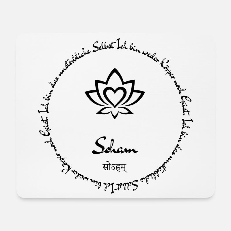 Lotus Love Design Yoga Mantra Soham - Mousepad (Querformat) - Weiß