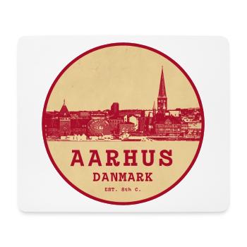 Aarhus Vintage City Logo Circle - Mouse Pad (horizontal) - white - Front