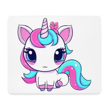 Licorne kawaii mignonne - Tapis de souris (format paysage) - blanc - Devant