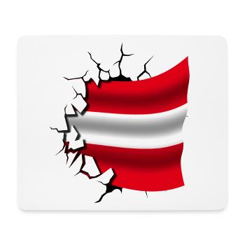Flagge von Österreich - Österreich - Flagge Broken Design - Mousepad (Querformat) - Weiß - Vorne