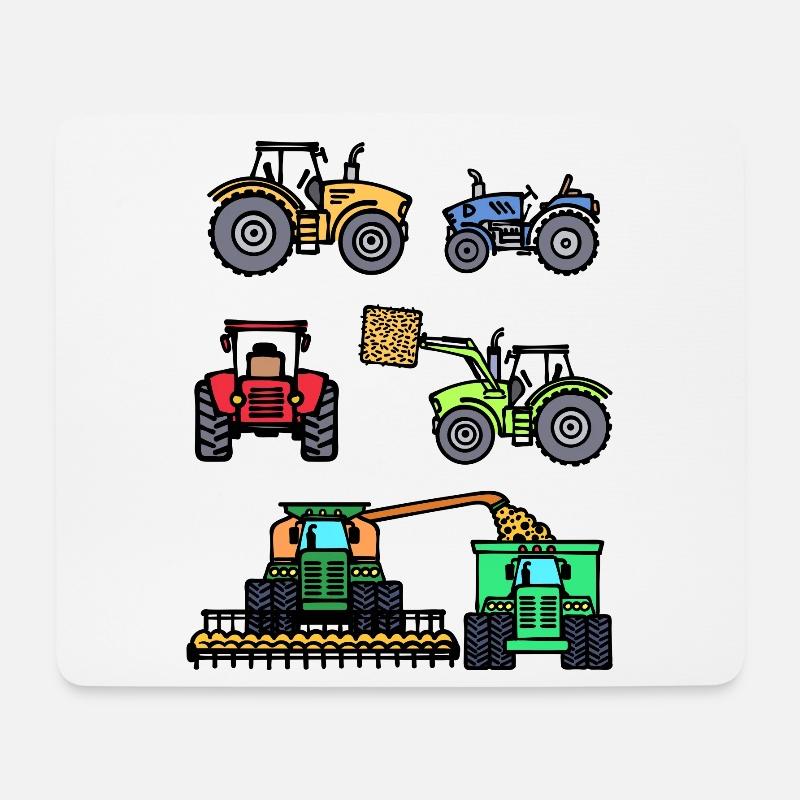 Landmaschinen Fahrzeug Nutzfahrzeug Traktor - Mousepad (Querformat) - Weiß